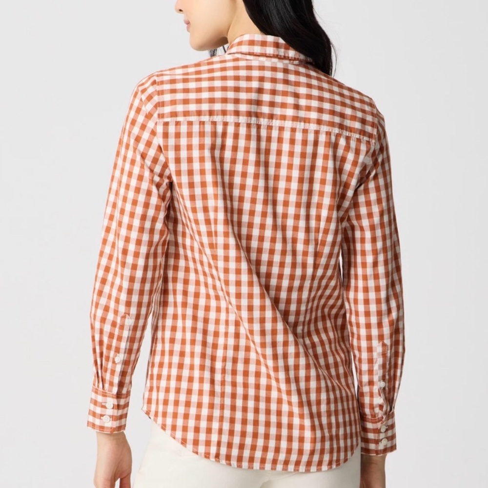 J. Crew rust/brown/Orange Plaid Button Down Shirt - Picture 2 of 8